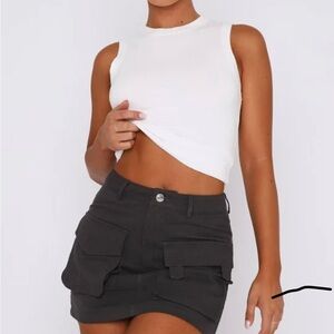 never worn white fox cargo skirt